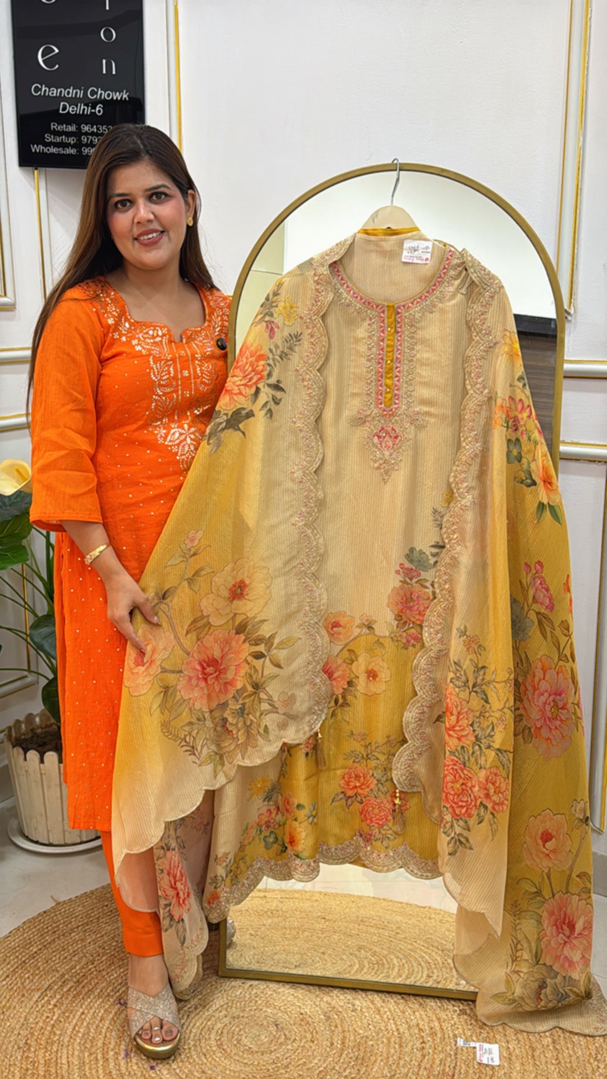 Premium Burberry Silk Suit Material with Digital Karachi Print and Designer Border Dupatta GF 348
